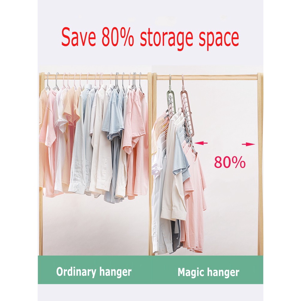 Móc Treo Quần Áo 9 Lỗ Xoay 360 Độ Chống Trượt Tiết Kiệm Không Gian