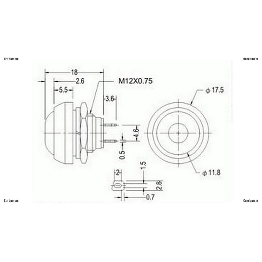 New Colourful 12mm Waterproof momentary ON/OFF Push button Mini Round Switch