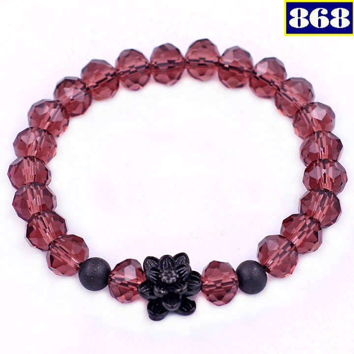 Chuỗi pha lê nâu đỏ cắt giác 8 ly hoa sen CTFLNOGHSEHB8