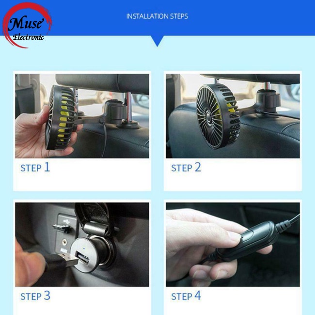 Quạt Làm Mát Mini 3 Tốc Độ Điều Chỉnh Được Có Phích Cắm Và Phích Cắm Usb F407 Cho Xe Hơi
