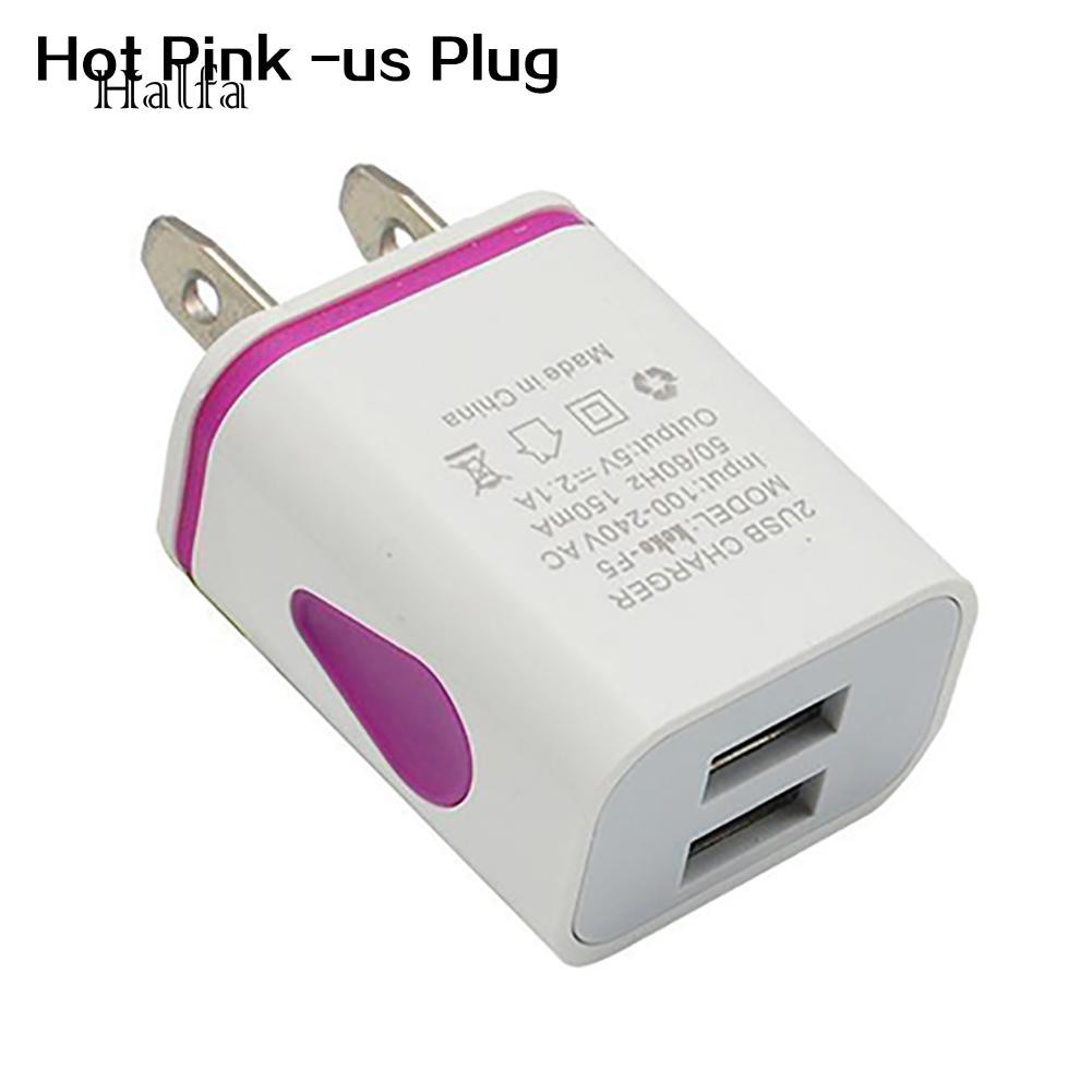 Củ sạc cắm tường 2 cổng kết nối USB điện áp 5V 2.1A tích hợp đèn LED | BigBuy360 - bigbuy360.vn