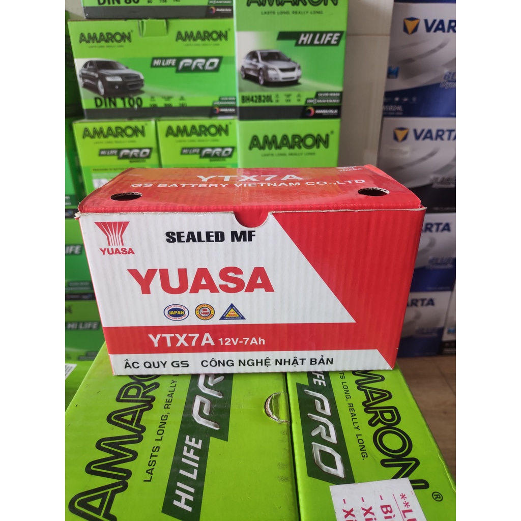 BÌNH ẮC QUY XE MÁY GS YUASA YTX7A 12V-7AH NEW