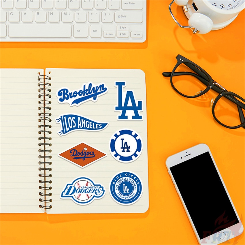 MLB Bộ 50 Miếng Dán Họa Tiết Los Angeles Dodgers Series 02 - Major League Độc Đáo Trang Trí Vali Laptop