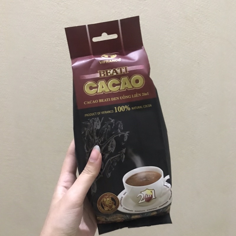 Bột cacao đen uống liền 2 trong 1 Beati hiệu Vifranco túi 500g