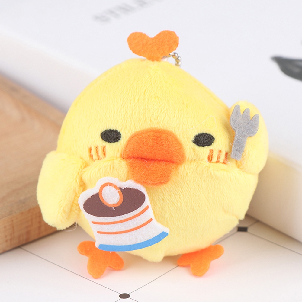 Móc khóa kiểu chú gà nhồi bông mini đáng yêu 7cm