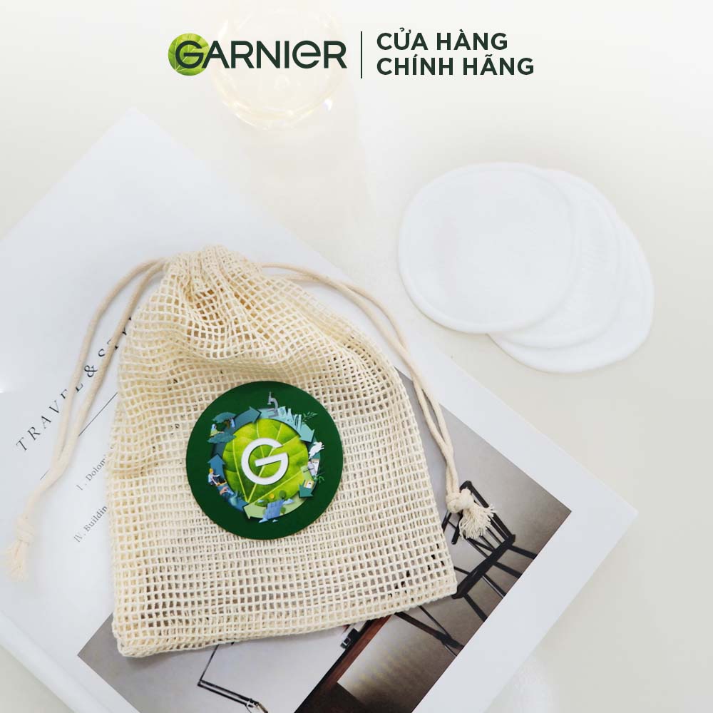 [HB Gift - Quà tặng không bán] Bông tẩy trang sợi tre tái sử dụng nhiều lần, thân thiện với môi trường Garnier - Gimmick