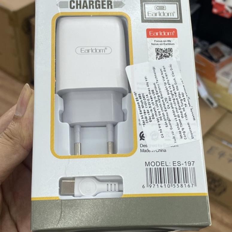 Bộ sạc Earldom ES - 197 Dùng cho các dòng máy Iphone, Samsung, Oppo, Xiaomi, Vivo