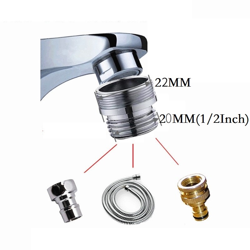 Đầu chuyển đổi vòi nước Inox Ren ngoài F24-M20;M22-M20