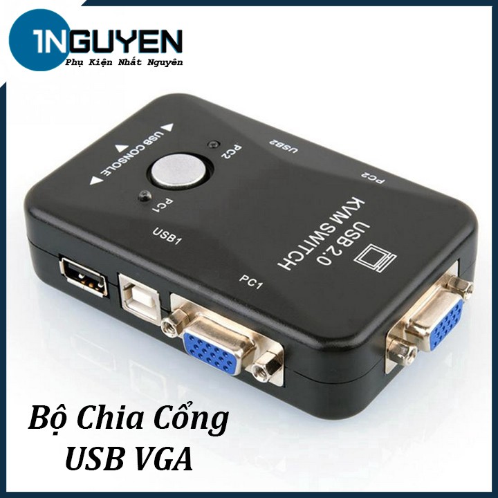 Bộ chia 2 cổng USB 2.0 KVM 1920 * 1440 VGA SVGA dành cho máy tính