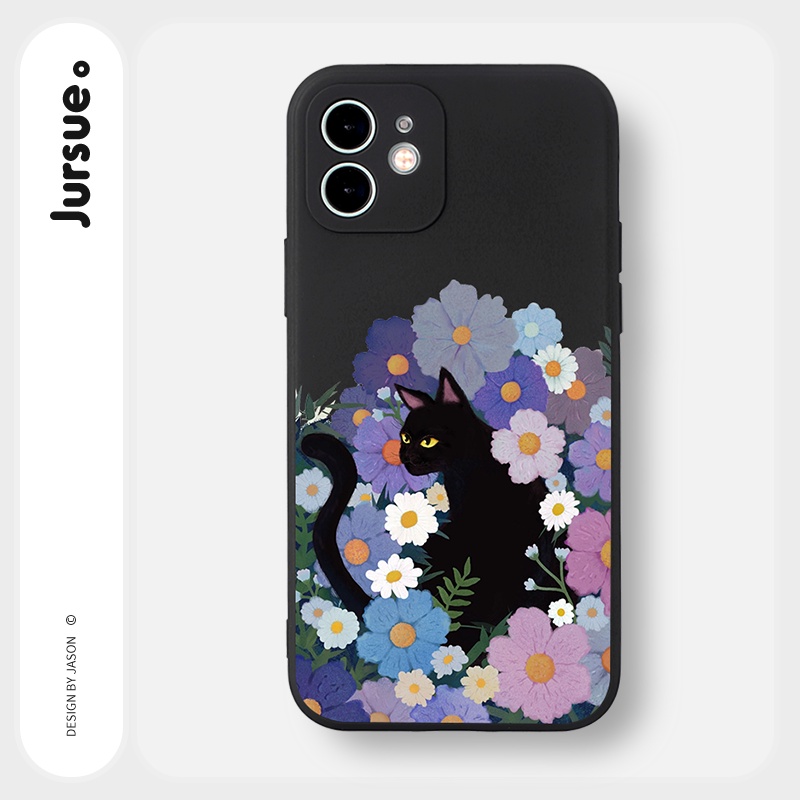Ốp lưng JURSUE ngộ nghĩnh hoạt hình dễ thương đẹp cho iPhone 13 12 11 Pro Max SE 2020 X XR XS 8 7 ip 6S 6 Plus kute Y1945
