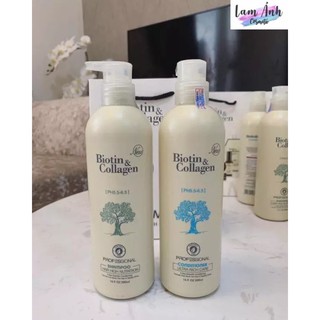 Dầu gội xả biotin collagen new 500ml phục hồi tóc