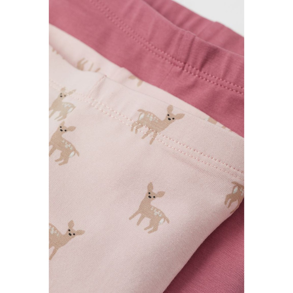 Set 2 quần legging hươu hồng HM H&amp;M _ hàng chính hãng Anh