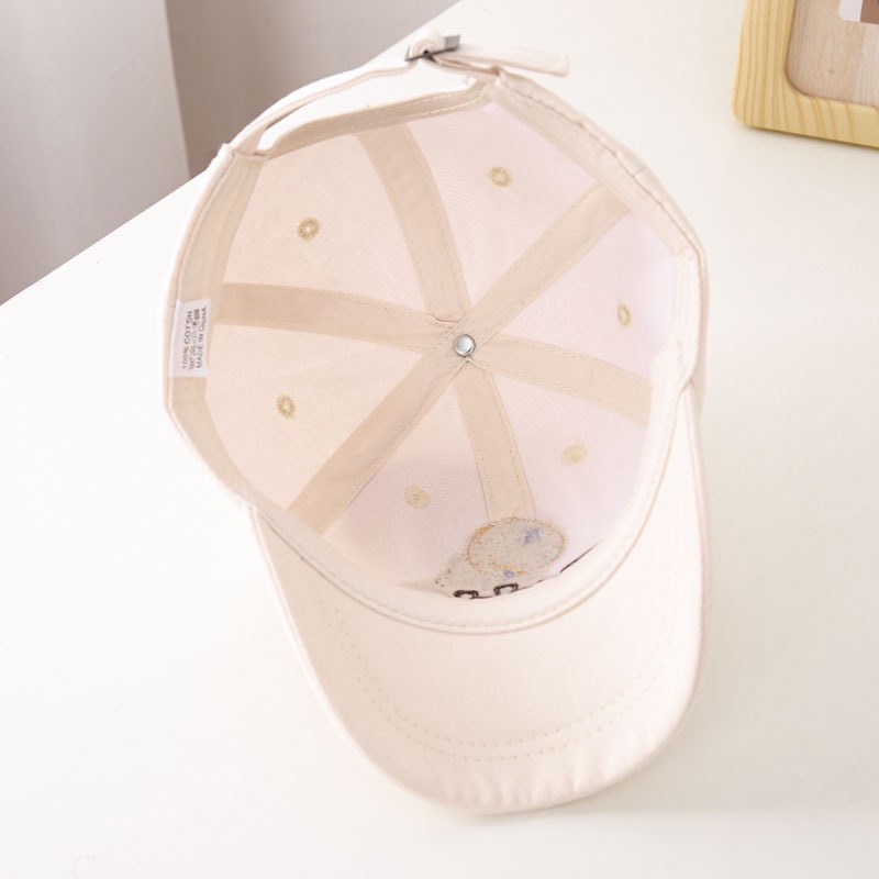 Mũ Lưỡi Trai Hình Gấu Vải Cotton Mềm Cho Bé Gái 2-6 Tuổi