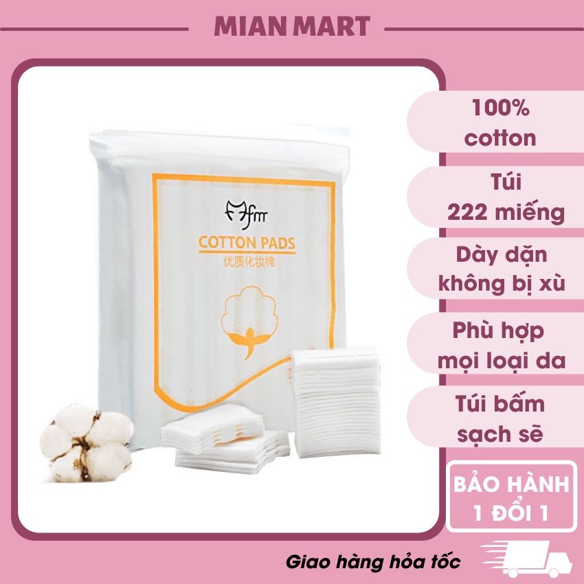 Bông tẩy trang 3 lớp dày dặn Cotton Pads Magic Beauty 222 miếng - MIAN MART