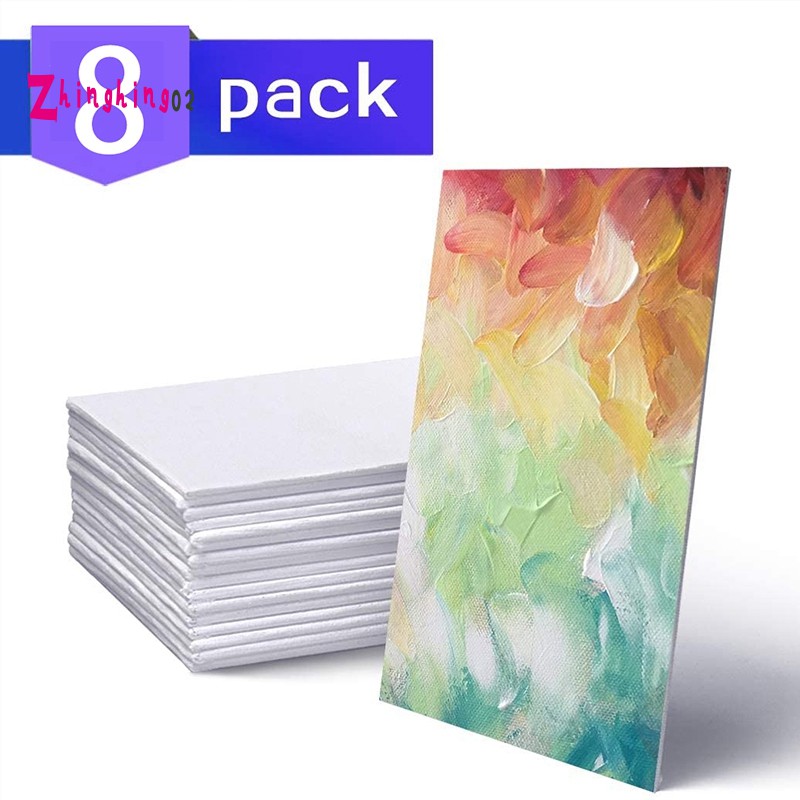 Set 8 Tấm Vải Canvas Trắng 12x16inch Chuyên Dụng Cho Họa Sĩ