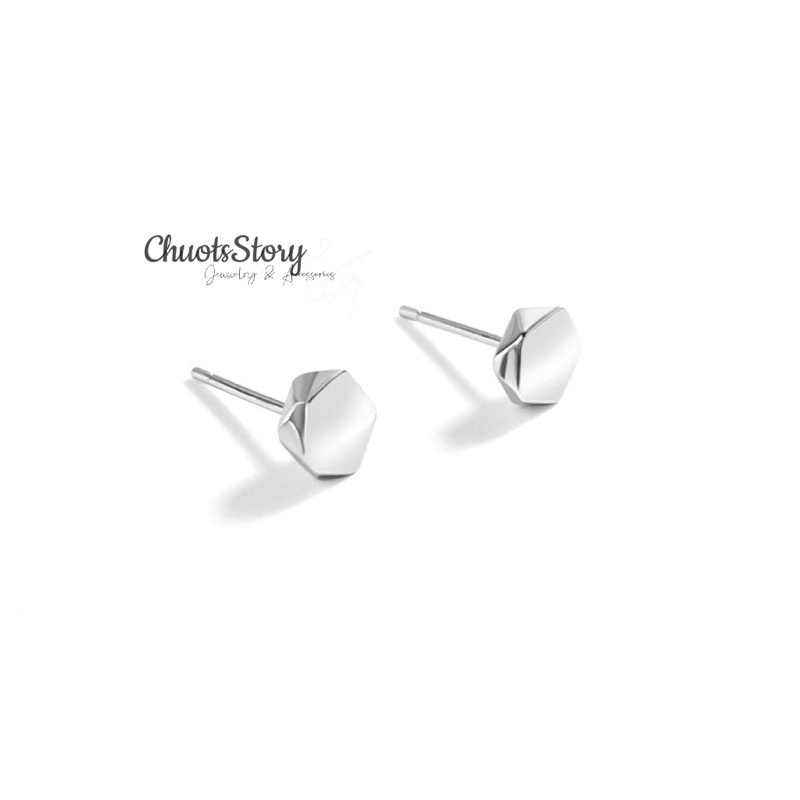 Khuyên tai nam nữ hình ngũ giác, bông tai titan thời trang unisex - KTU0007 - ChuotsStory