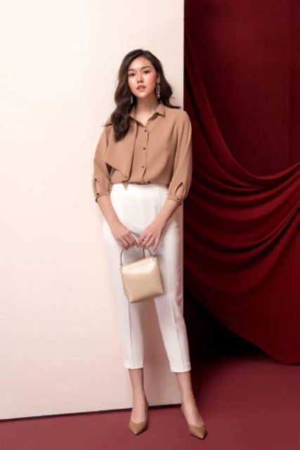 Quần baggy vải nữ