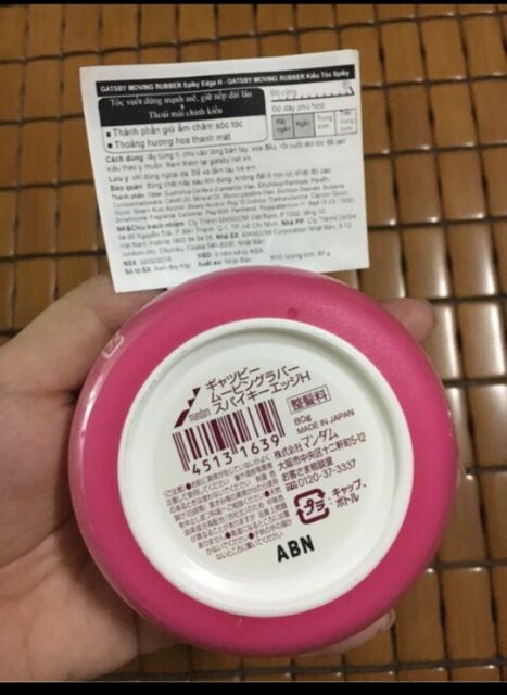 Sáp vuốt tóc nam Gastby Nhật ( màu hồng) - Hàng chuẩn nhập khẩu chính ngạch (có sẵn)