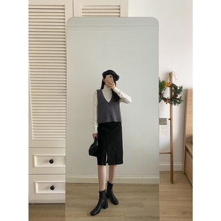 Áo gile len cổ V vặn thừng 869_A0031