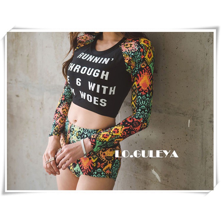 Đồ bơi lửng dài tay thun lạnh cao cấp 3 chi tiết