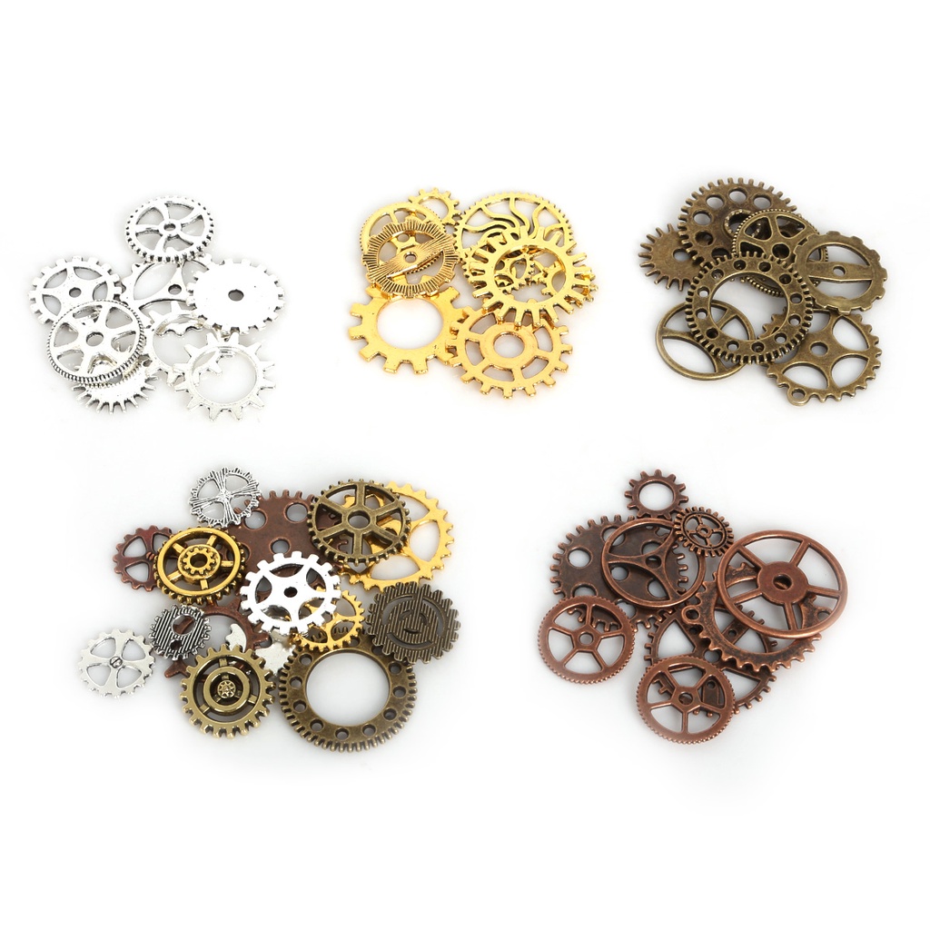 Gear Kích thước nhỏ 8-25mm Cơ khí hợp kim hỗn hợp Steampunk Gear&amp;Gear Tự làm Phụ kiện (50g)