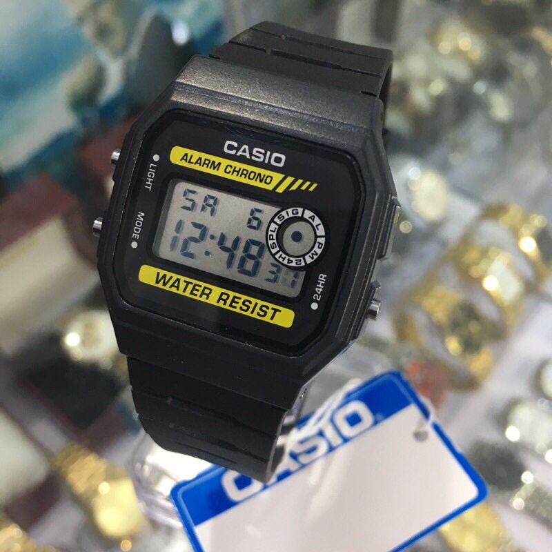 Đồng hồ điện tử Nam Nữ dây cao su F-94W -1DG