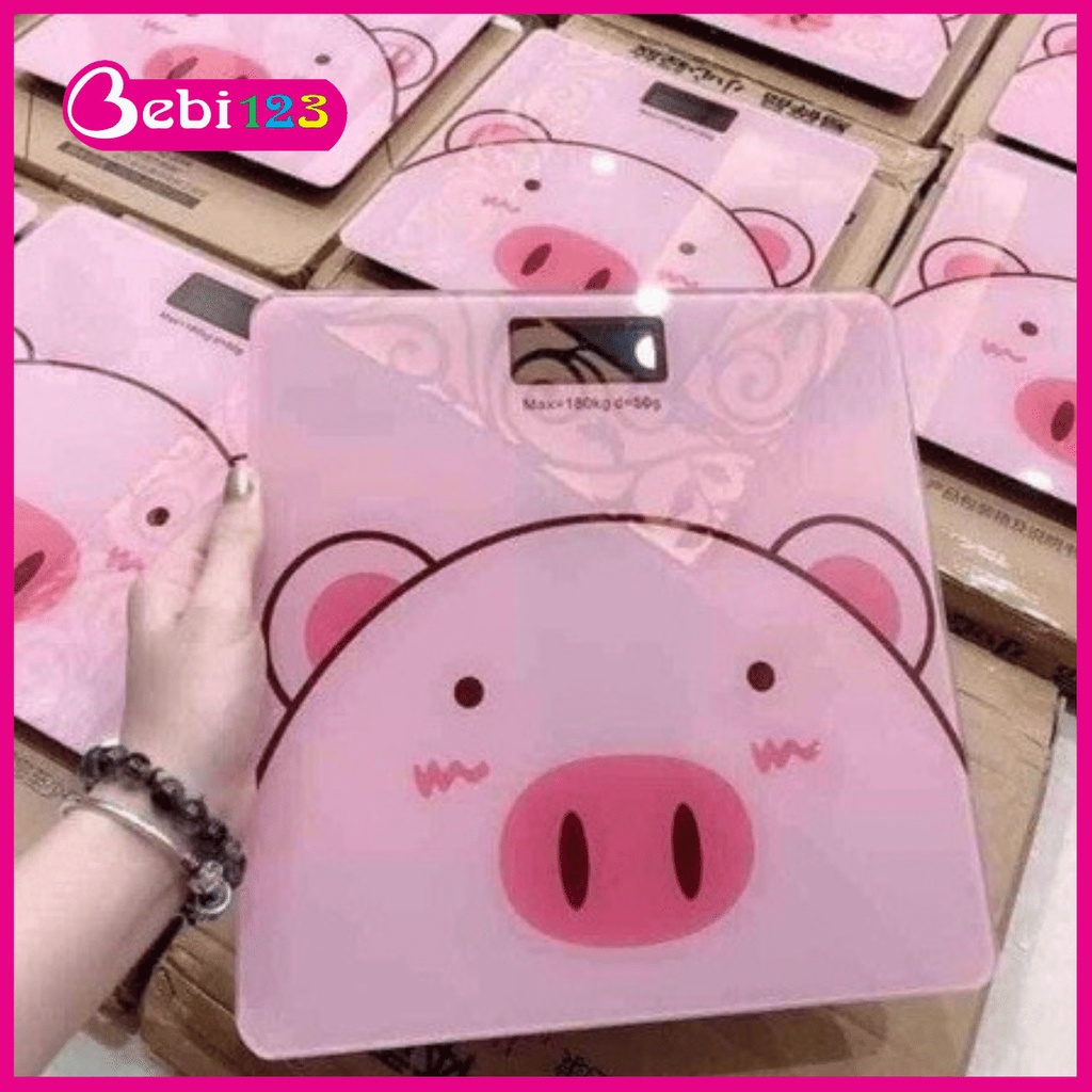 Cân điện tử, cân sức khoẻ hình Gấu Lotso, Heo &amp; Ong chạy pin cho gia đình