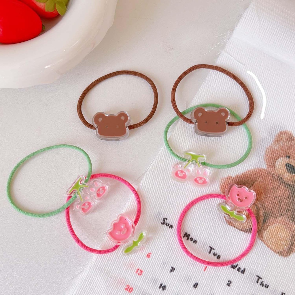 Dây Buộc Tóc Cao Su Co Giãn Hình Hoa Tulip Cherry Dễ Thương Kiểu Hàn Quốc VANES1