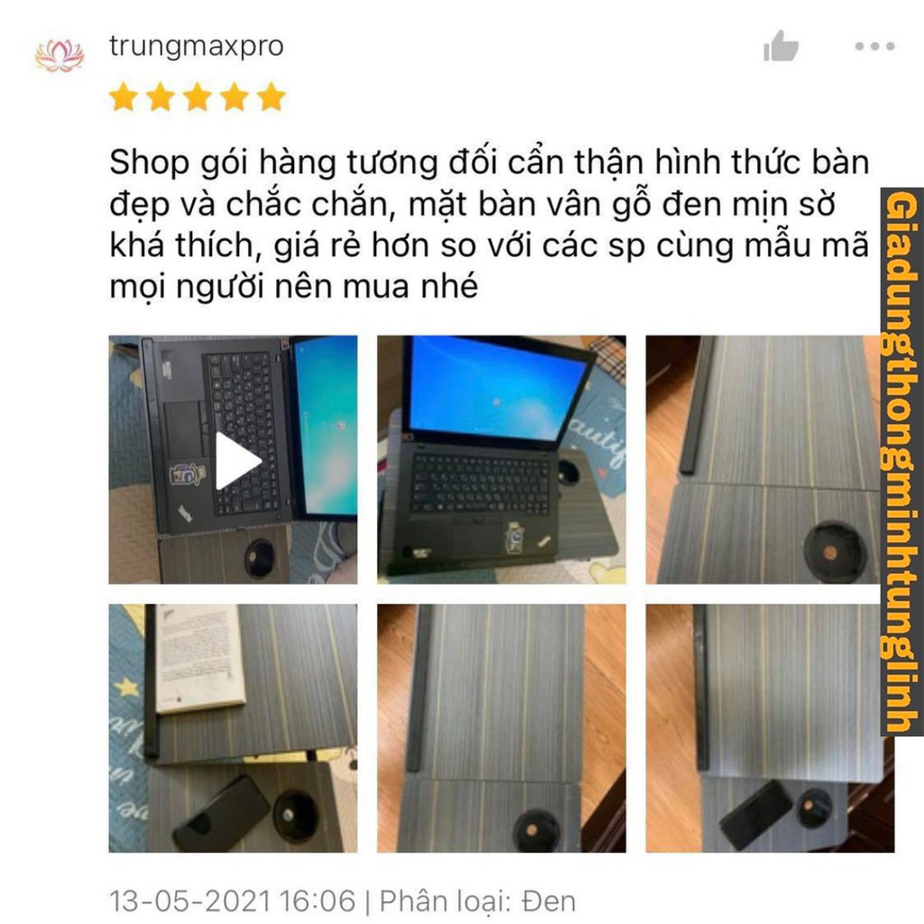 Bàn Laptop Đa Năng, Bàn Học Gấp Gọn Thông Minh - Bàn làm việc tại nà tuỳ chỉnh góc độ, có khay để cốc chặn laptop, ipad