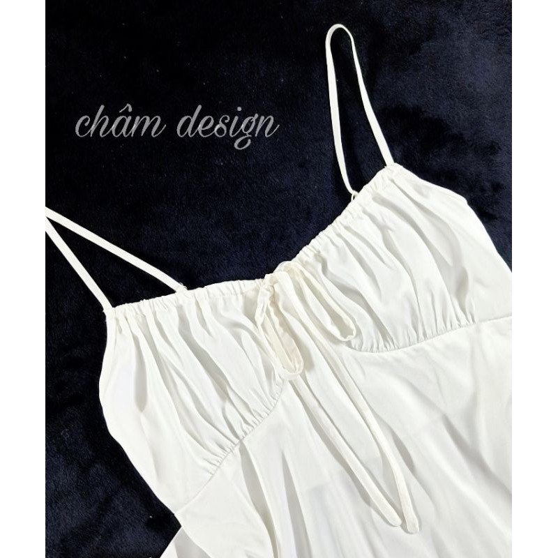 váy trắng lụa satin dáng dài , hàng thiết kế độc quyền