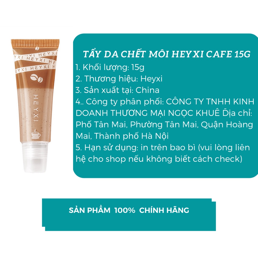 Tẩy da chết môi Heyxi Cafe 15G