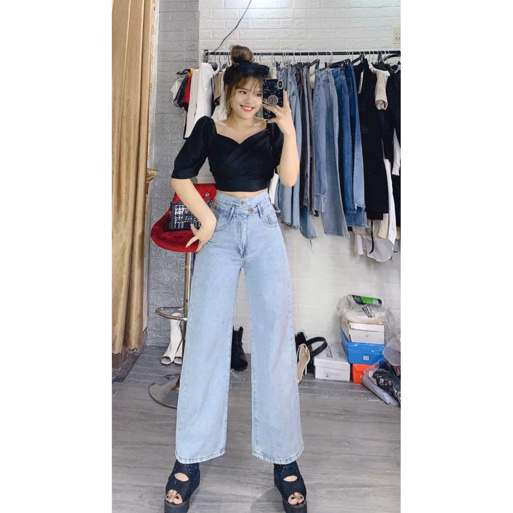 Áo crotop đắp chéo ngực tay bồng nhẹ  chất voan dày mịn tôn da kiểu phồng xinh trắng trơn điệu đà nữ tính CRON 118 -4B