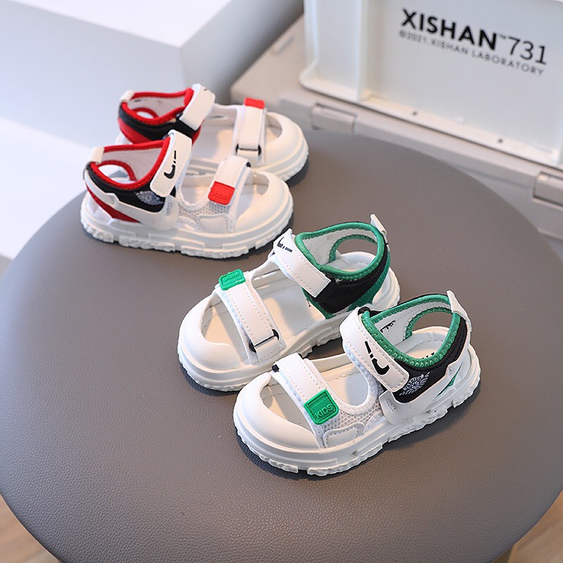 Sandal bé trai - dép quai hậu cho bé có chống vấp NIKE quai ngang khóa dán tùy chỉnh dáng thể thao Babybees 1987