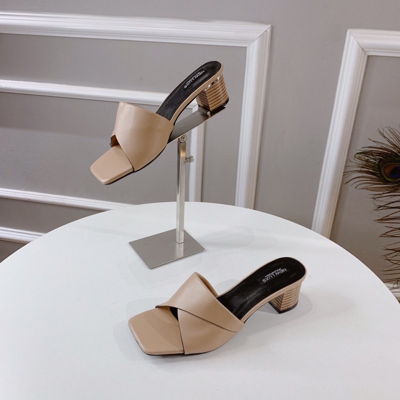♥️❄️HÀNG CÓ SẴN ♥️❄️GUỐC BẢN DA XẾP LY GÓT VUÔNG 5cm