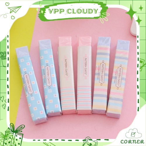 Gôm Tẩy Bút Chì Thanh Dài Hình Chữ Nhật Patern Days/ Pretty Days Dễ Thương
