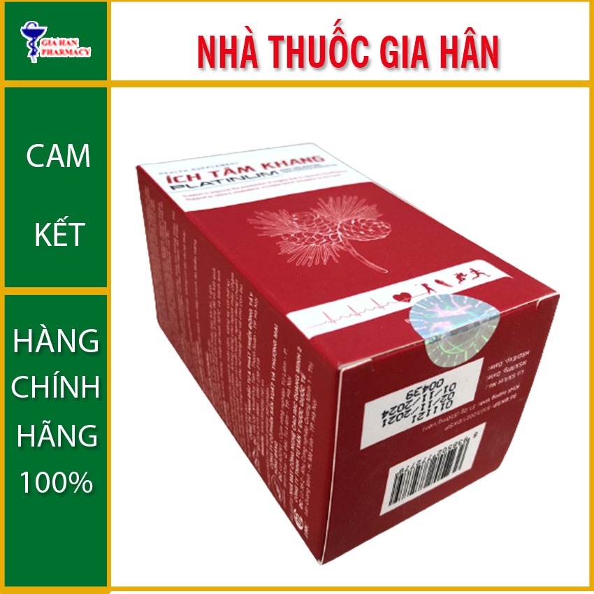 Ích Tâm Khang Platinum hộp 60 viên , hỗ trợ hoạt huyết - Gia Hân