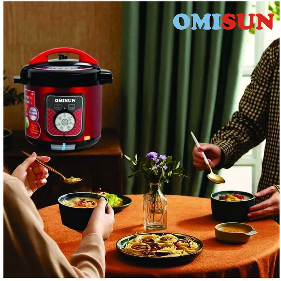 OMISUN AS2 - nồi áp suốt đa năng cao cấp, hầm xương, lấu cháo, dụng, Công suất 1000w, dung tích 6L, 
