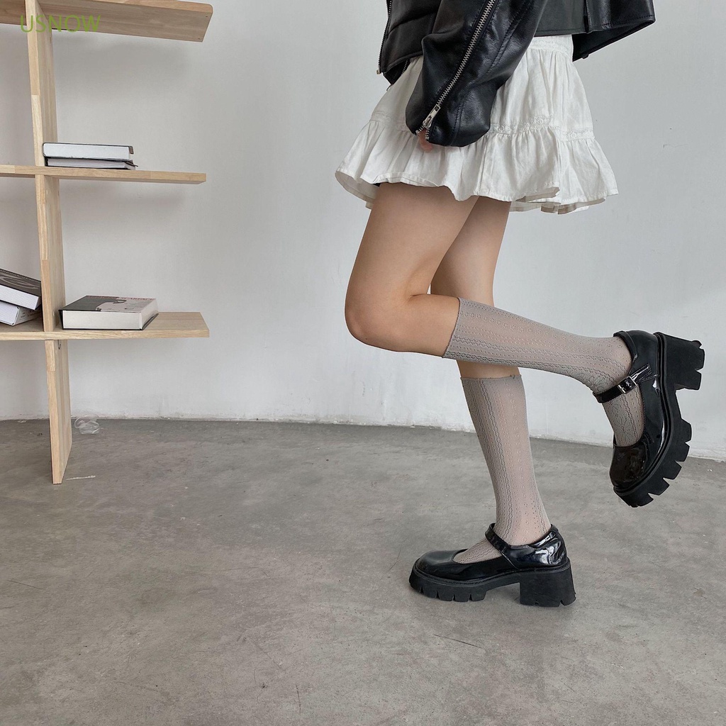 Đôi Vớ Dài Tới Gối Phối Ren Hoa Nhiều Màu Phong Cách Lolita Nhật Bản Cổ Điển Cho Nữ