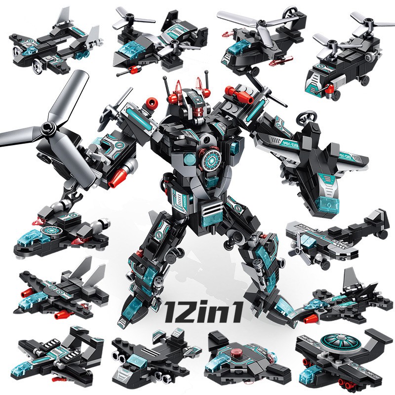 Đồ chơi lắp ráp Robot biên hình 12 trong 1