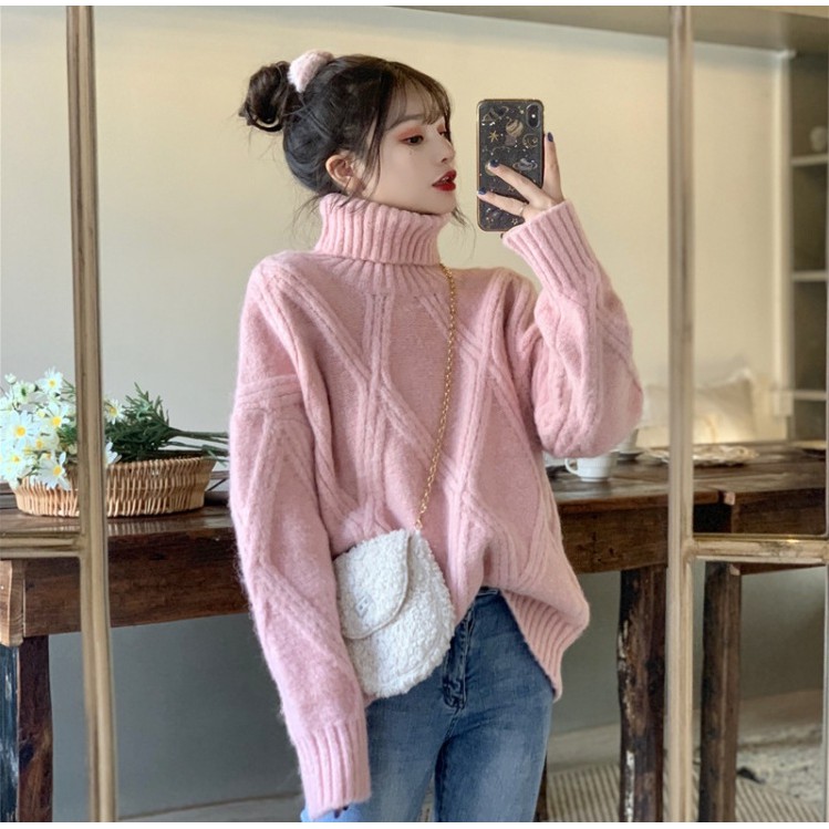 Áo sweater thời trang cổ lọ đáng yêu xinh xắn cho phái nữ | BigBuy360 - bigbuy360.vn