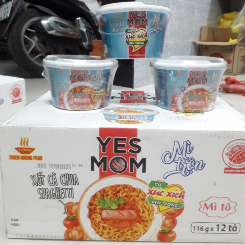 Thùng 12 tô Mì trộn Yes Mom vị Spagetty