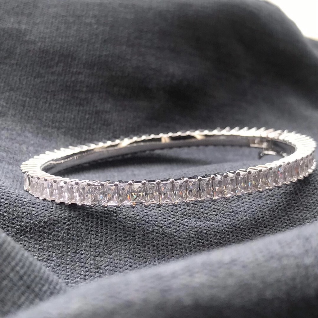 Vòng Tay Bạc Trắng Tinh Tế Phong Cách Monaco Thời Trang Mới Tinh Tế Cho Nữ