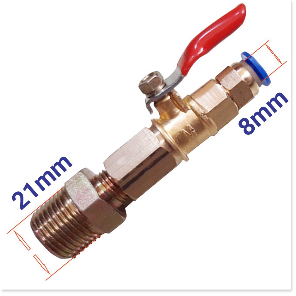 Bộ khóa đồng đầu ren 21 sang 8mm dành cho bộ phun sương, tưới cây...
