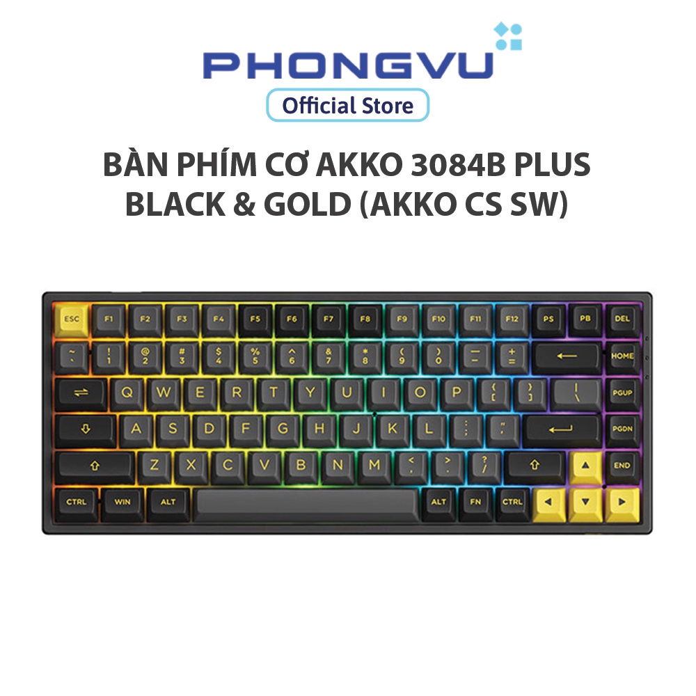 Bàn phím cơ AKKO 3084B Plus Black & Gold - Bảo hành 12 tháng