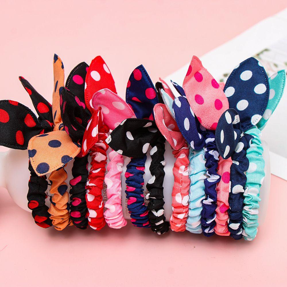 EUTUS Set 10 Dây Cột Tóc Tai Thỏ Dễ Thương