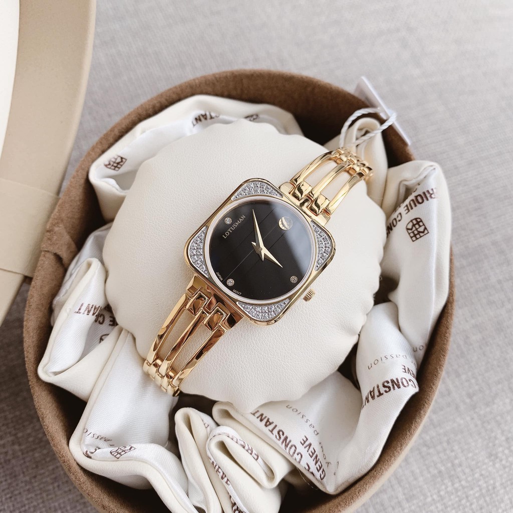 Đồng hồ nữ_Lotusman_đồng hồ nữ chính hãng LT06B.AAW stainless steel sapphire crystal case 30x30mm. 3atm.