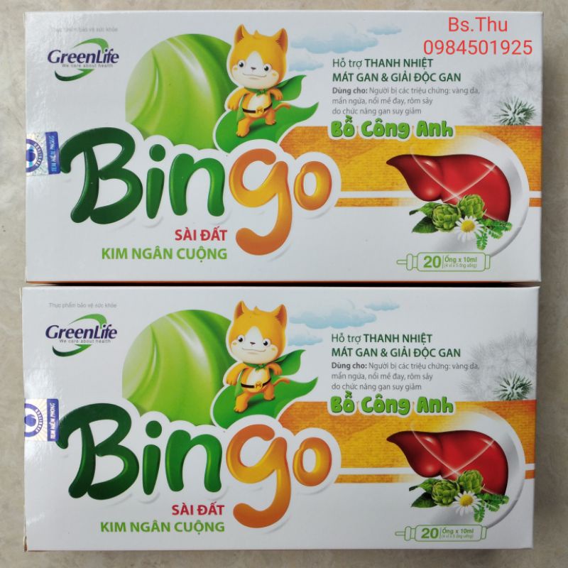 BINGO hộp 20 ống bổ gan hỗ trợ thanh nhiệt, mát gan dành cho trẻ em từ 2 tuổi