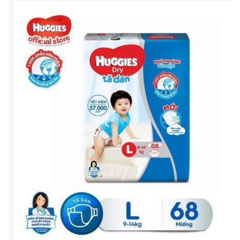 Bỉm/tã dán Huggies chính hãng S56/M76/L68/XL62/XXL56