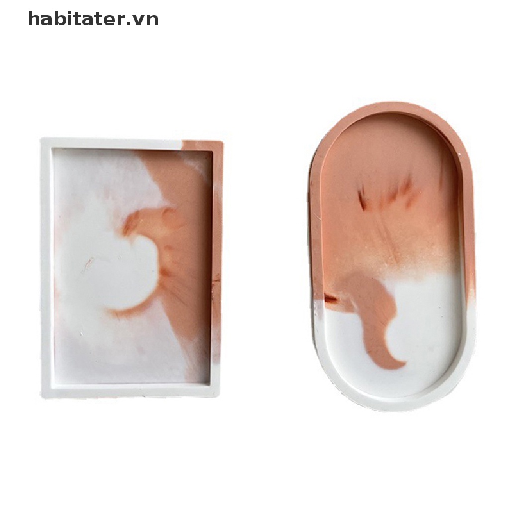 Khuôn Silicone Hình Oval Dùng Làm Khay Đựng Chậu Hoa DIY