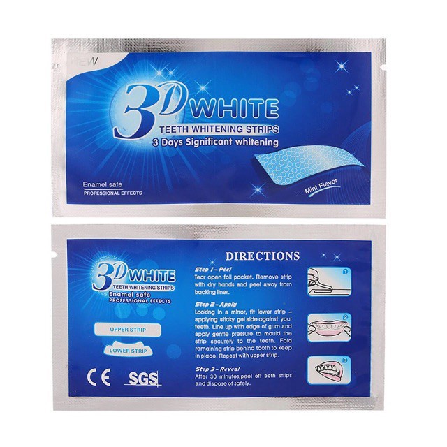 Hộp 7 Gói 14 Miếng dán trắng răng tiện lợi 3D White Teeth Whitening Strips